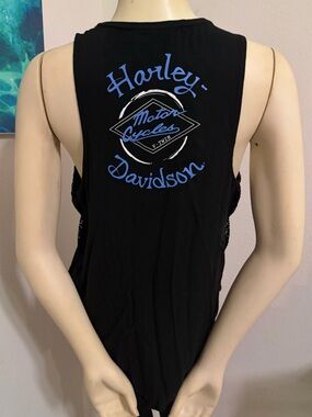 Worn Once! Harley Davidson Women’s Mesh Lace Accent Woven Tank Top!